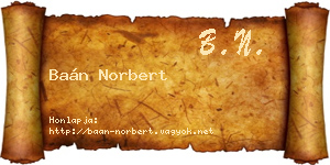Baán Norbert névjegykártya