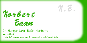 norbert baan business card
